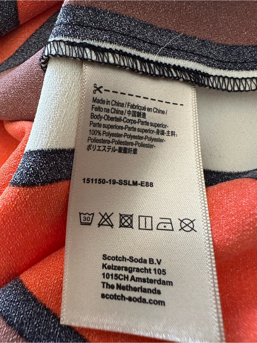 Scotch & Soda V-Neck Dress in Orange, Brown & Cream - Cleveland Browns! - Picture 15 of 15